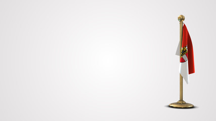 Salzburg realistic 3D flag illustration on golden flagpole.