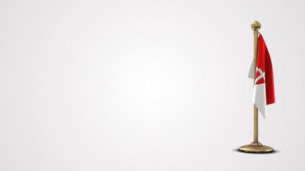 Vienna realistic 3D flag illustration on golden flagpole.