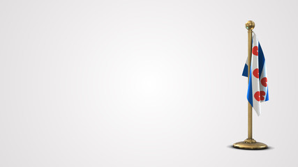 Frisian Flag realistic 3D flag illustration on golden flagpole.