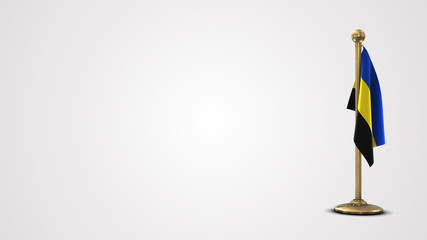 Gelderland realistic 3D flag illustration on golden flagpole.