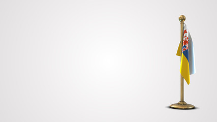 Limburg realistic 3D flag illustration on golden flagpole.