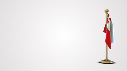 Utrecht realistic 3D flag illustration on golden flagpole.