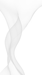 White abstract background. Fluttering white scarf. Waving on wind white fubric. 3D illustration