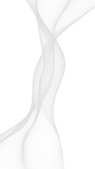 White abstract background. Fluttering white scarf. Waving on wind white fubric. 3D illustration