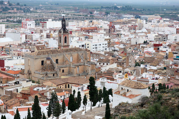 Fototapeta premium beautiful panoramic view of sagunto old town from the castle hill, Spain
