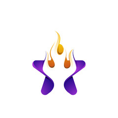Colorful logo design star fire