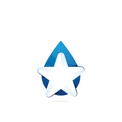 Colorful logo design water and star