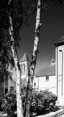 Photographie de la ville de Corbeil-essonnes éditer en noir et blanc