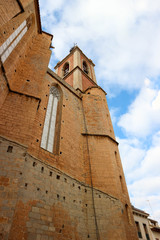 Fototapeta na wymiar Close up view of parish church of Santa Maria in Sagunto, Spain