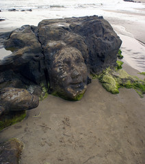 Shiva face on vagator beach