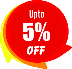 Up to 5% off. Red discount label