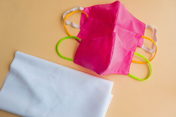 hand-stitched colored masks. masks to cover the face during quarantine