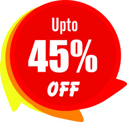 Up to 45% off. Red discount label