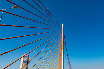 suspension bridge over the river in Vietnam