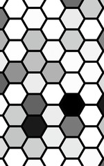 White honeycomb with a gradient color. Isometric geometry. 3D illustration