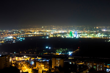 Night view of Haifa. City Lights