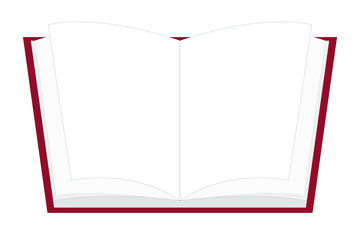 open book with red cover vector isolated on white