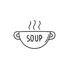 Vector doodle bowl. Cooking, kitchen utensils, home elements. hand illustration isolated on white background.