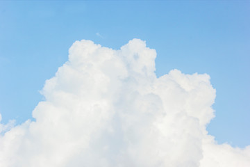 In sunny summer, huge clouds float on the blue sky.Nature weather.