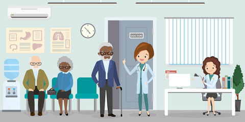 Queue at the hospital,