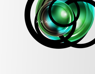 Abstract background - glossy glass bubbles, abstract sphere shapes. Vector Illustration For Wallpaper, Banner, Background, Card, Book Illustration, landing page