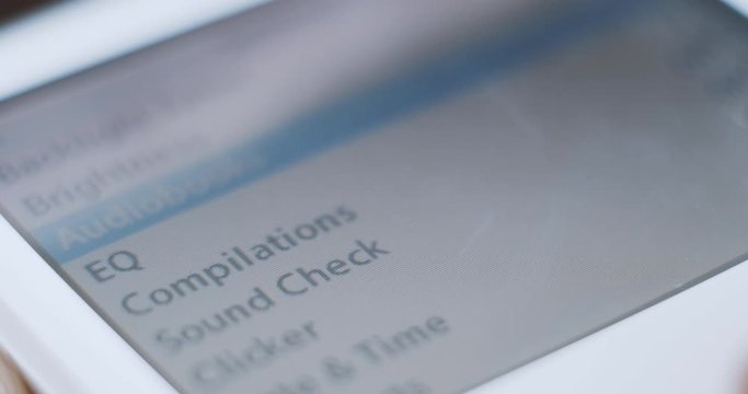 Using oldschool mp3 player - browsing EQ settings for different sound adjustment