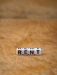 cube words on the wooden table