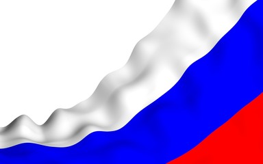 Waving flag of the Russian Federation. The National. State symbol of the Russia. 3D illustration