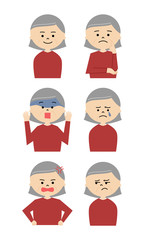 高齢女性　表情セット２