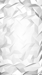 White abstract background. Lowpoly backdrop. Crumpled paper. 3D illustration