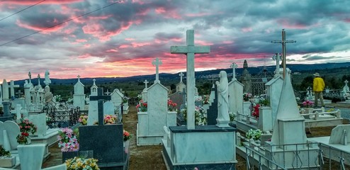 Cemetary at dusk