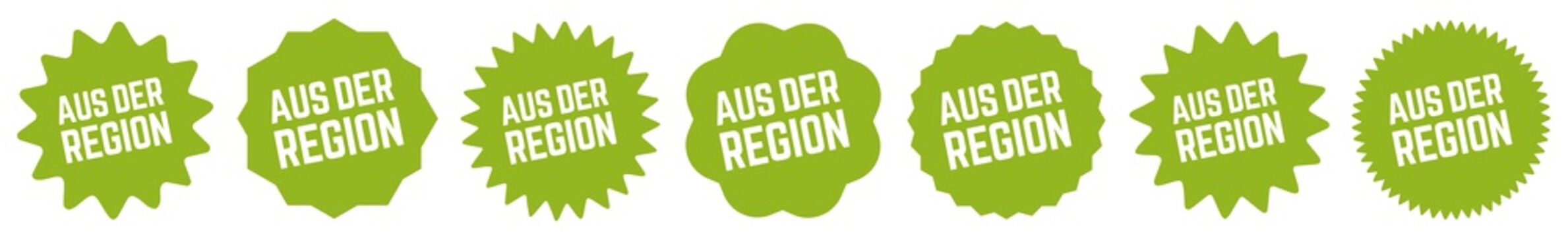 Aus der Region Etikett Schild Gr&uuml;n | Icon | Sticker | Label | Variations