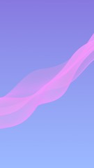 Pink wave on blue sky abstract background. Fluttering pink scarf. Waving on wind pink fabric. Vertical orientation. 3D illustration