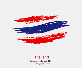 Flag of Thailand. Flag in grungy style. Independence Thai Day. vector EPS Illustration.