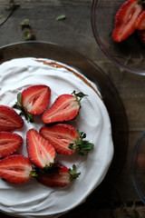 
strawberry cake close-up