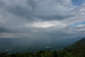 storm clouds over the river