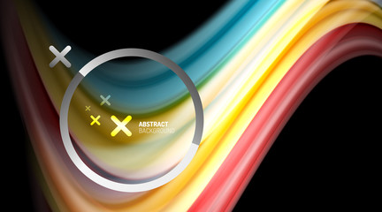 Swirl, curve blurred color lines, holographic rainbow liquid style gradient waves for Wallpaper, Banner, Background, Card, Book Illustration, landing page