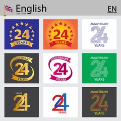 Set of number 24 templates