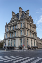 Fototapeta na wymiar Paris, France. Europe - November 2, 2018: Stunningly beautiful building on a street corner in Paris
