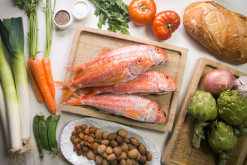 Cooking red mullets in spain