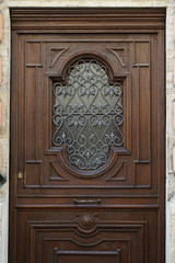 old wooden door with ornament