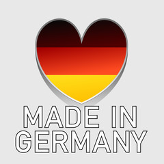 german national colored heart with text made in germany
