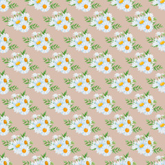 seamless pattern with flowers, daisy flowers repeat pattern