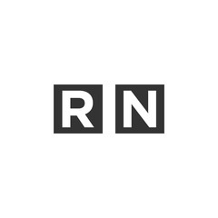 abstract initial letter R N logo design template