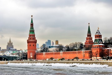 Obraz premium Architecture of Moscow Kremlin, Russia. Popular ladnmark.