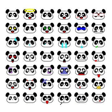 Panda Emoticon Set