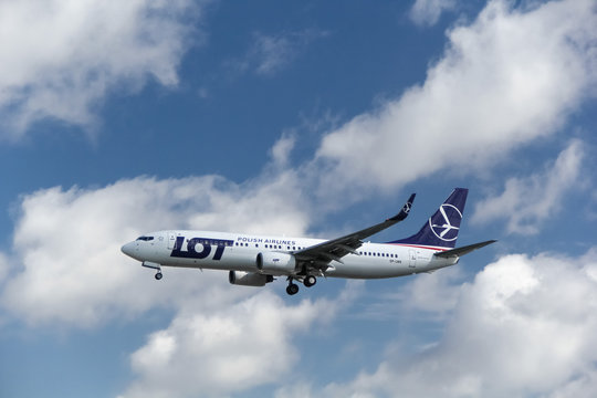 Commercial Airplane Boeing 737 Of LOT Polish Airlines