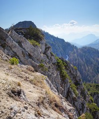 Fototapeta premium Der Spitzstein beim Abstieg vom Brandelberg