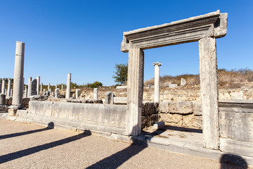 agora ruins in the ancient city of Perge Antalya located in Turkey.