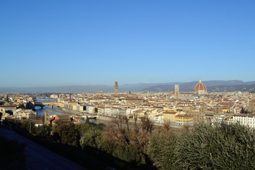 Obraz premium Via dell'Arno su Firenze, piazzale Michelangelo